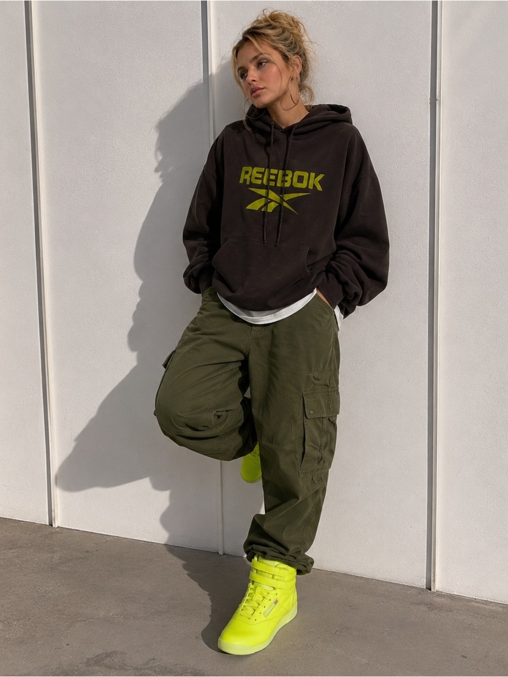 Reebok Freestyle Hi Neon Lime Green High Top Sneakers Women’s Size 7.5 New